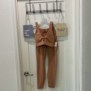 Women's Tan Workout Set